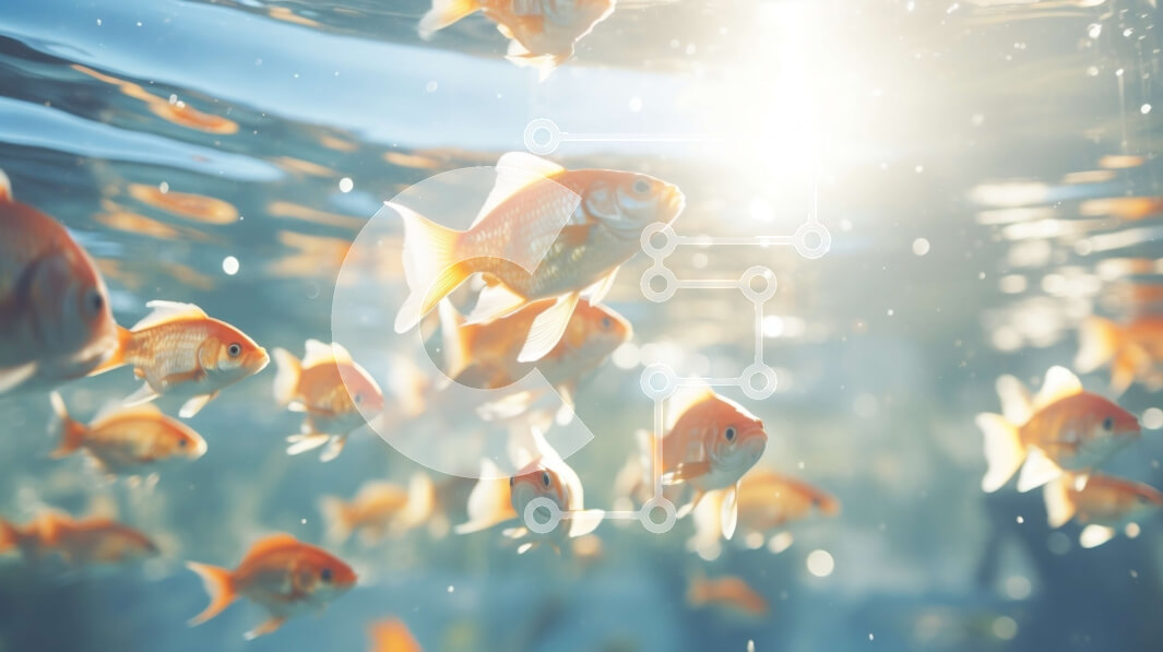 Intra Συλλεκτικό Ξύλινο Παζλ Plywood  4mm - Σχολή Πορτοκαλί Ψαριών που Κολυμπούν σε Καθαρά Νερά Σε Ξύλινο Κουτί - Διαστάσεις: 10x10 cm – 25 κομμάτια