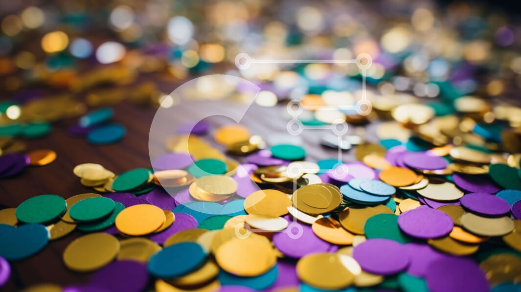 Intra Συλλεκτικό Ξύλινο Παζλ Plywood  4mm - Πολύχρωμο κομφετί σε ένα ημιτελές ξύλινο τραπέζι Σε Ξύλινο Κουτί - Διαστάσεις Puzzle: 10x10 cm – 25 κομμάτια