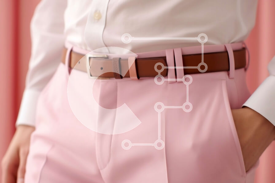 Intra Συλλεκτικό Ξύλινο Παζλ Plywood  4mm - Μοντέρνα γυναίκα με ροζ και λευκό στολή με καφέ ζώνη Σε Ξύλινο Κουτί - Διαστάσεις Puzzle: 10x10 cm – 25 κομμάτια