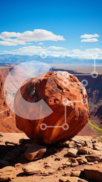 Σετ των 2 Intra Συλλεκτικό Ξύλινο Παζλ Plywood  4mm - Εκπληκτικό τοπίο ενός σχηματισμού κόκκινου βράχου στην έρημο Σε Ξύλινο Κουτί - Διαστάσεις: 10x10 cm – 25 κομμάτια