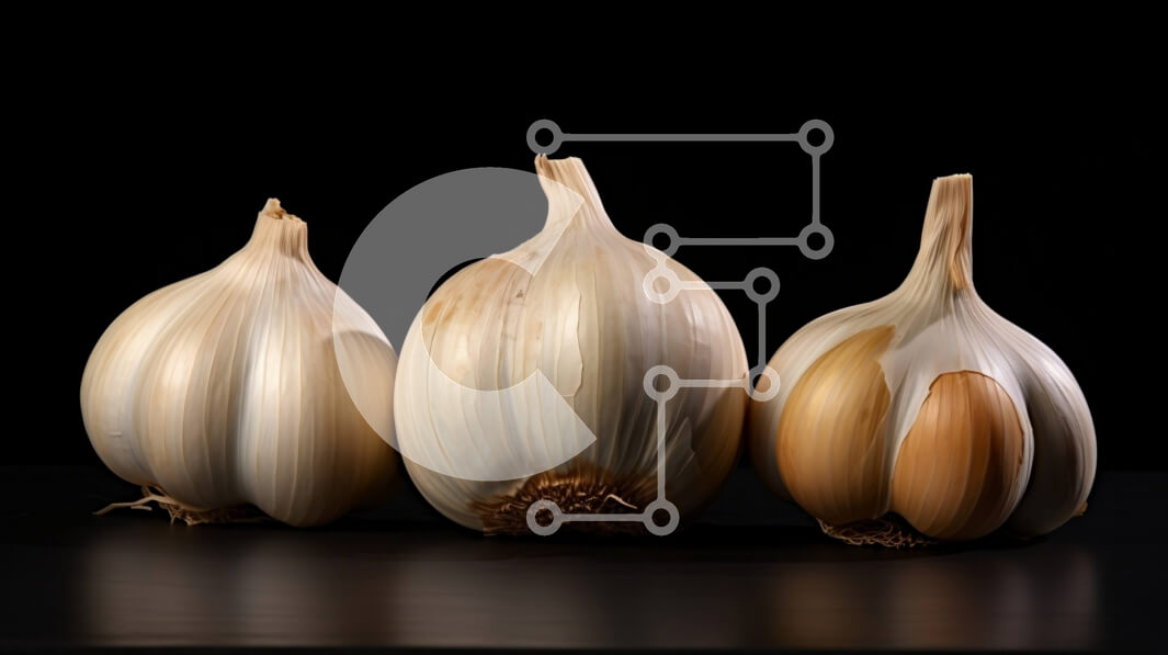 Σετ των 2 Intra Συλλεκτικό Ξύλινο Παζλ Plywood  4mm - Βολβοί σκόρδου σε μαύρο φόντο Σε Ξύλινο Κουτί - Διαστάσεις: 10x10 cm – 25 κομμάτια