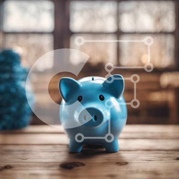 Intra Συλλεκτικό Ξύλινο Παζλ Plywood  4mm - Μπλε κουμπαράς σε ξύλινο τραπέζι με περσίδες παραθύρων Σε Ξύλινο Κουτί - Διαστάσεις: 10x10 cm – 25 κομμάτια