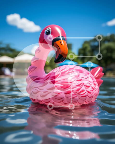 Intra Συλλεκτικό Ξύλινο Παζλ Plywood  4mm - Όμορφη εικόνα των ροζ φλαμίνγκο σε μια πισίνα Σε Ξύλινο Κουτί - Διαστάσεις Puzzle: 10x10 cm – 25 κομμάτια