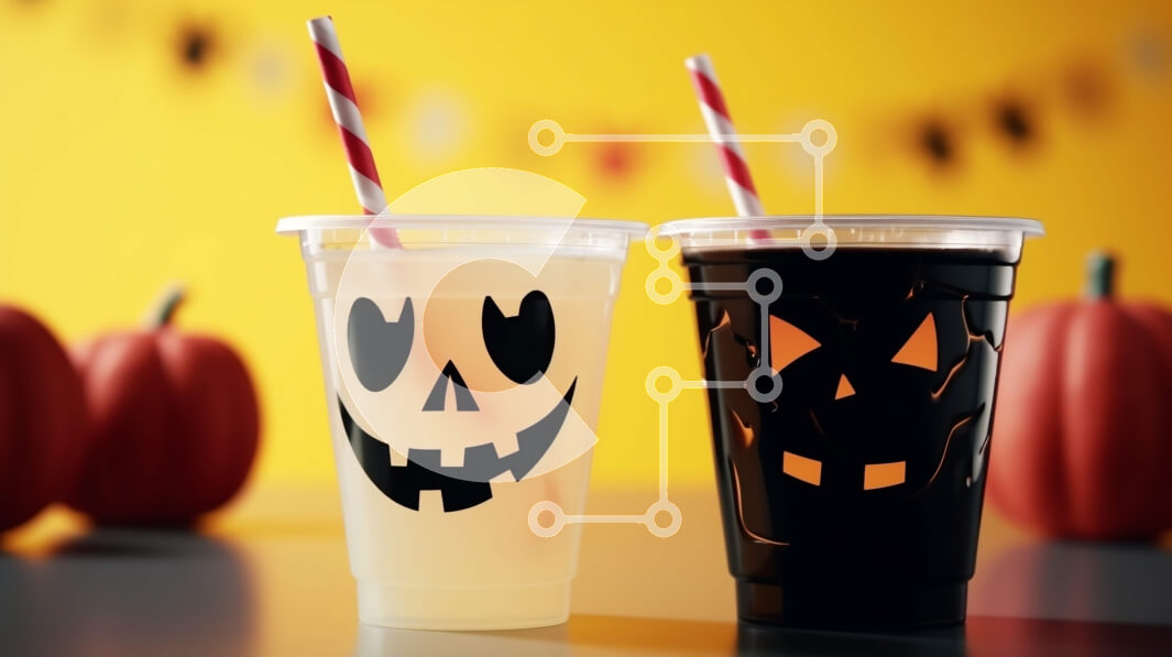 Intra Συλλεκτικό Ξύλινο Παζλ Plywood  4mm - Κύπελλα αποκριάτικων πάρτι με κοψίματα φαναριού Jack-o-Lantern και κολοκύθες Σε Ξύλινο Κουτί - Διαστάσεις: 10x10 cm – 25 κομμάτια