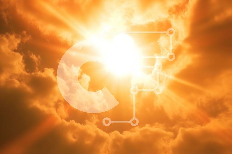 Intra Συλλεκτικό Ξύλινο Παζλ Plywood  4mm - Όμορφη εικόνα του φωτεινού ήλιου στον καθαρό μπλε ουρανό με τα χνουδωτά λευκά σύννεφα Σε Ξύλινο Κουτί - Διαστάσεις Puzzle: 10x10 cm – 25 κομμάτια