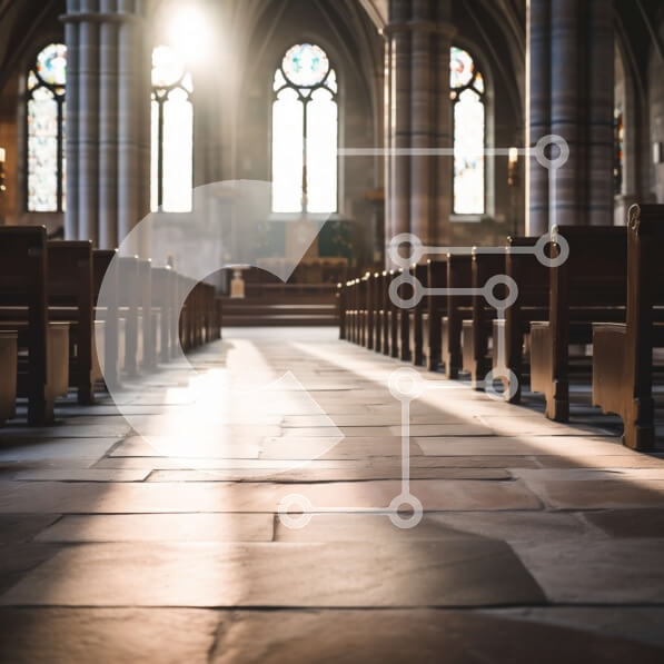 Intra Συλλεκτικό Ξύλινο Παζλ Plywood  4mm - Εσωτερικό εκκλησίας με ξύλινα στασίδια και βιτρό Σε Ξύλινο Κουτί - Διαστάσεις Puzzle: 10x10 cm – 25 κομμάτια