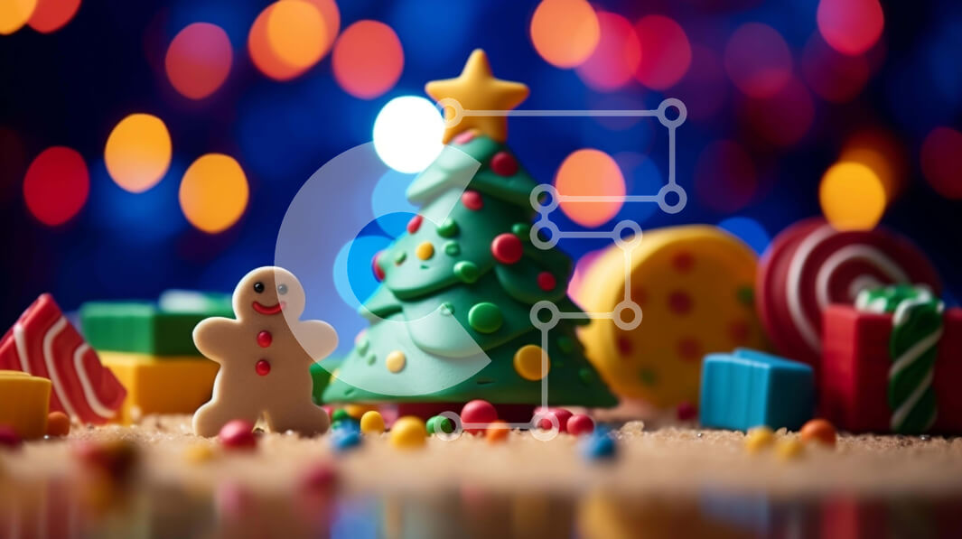 Intra Συλλεκτικό Ξύλινο Παζλ Plywood  4mm - Εορταστικές Χριστουγεννιάτικες Διακοσμήσεις με Παιχνίδι Χριστουγεννιάτικο Δέντρο και Μελόψωμο Άντρες Σε Ξύλινο Κουτί - Διαστάσεις: 10x10 cm – 25 κομμάτια