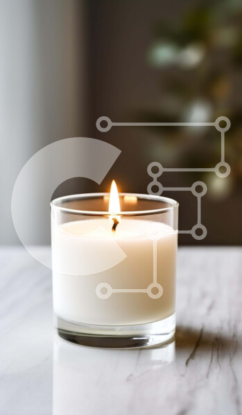 Intra Συλλεκτικό Ξύλινο Παζλ Plywood  4mm - Αναμμένο κερί σε μαρμάρινο τραπέζι Σε Ξύλινο Κουτί - Διαστάσεις Puzzle: 10x10 cm – 25 κομμάτια