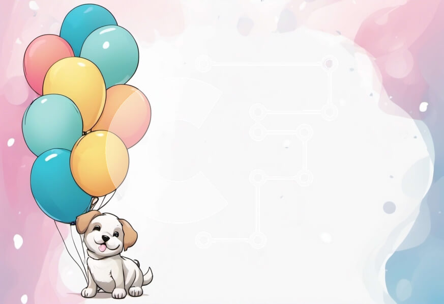 Σετ των 2 Intra Συλλεκτικό Ξύλινο Παζλ Plywood  4mm - Παιχνιδιάρικο και χαρούμενο σκυλί κινουμένων σχεδίων με μπαλόνια Σε Ξύλινο Κουτί - Διαστάσεις: 10x10 cm – 25 κομμάτια