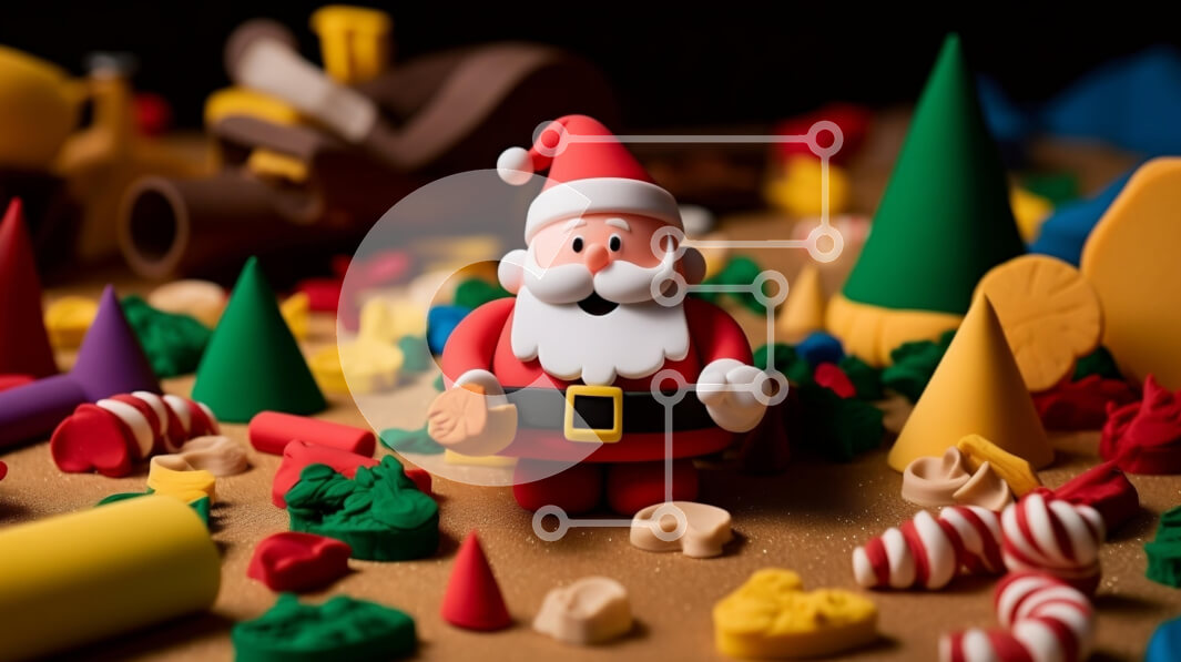 Intra Συλλεκτικό Ξύλινο Παζλ Plywood  4mm - Πολύχρωμο παιχνίδι Άγιος Βασίλης με καραμέλες και παιχνίδια Σε Ξύλινο Κουτί - Διαστάσεις: 10x10 cm – 25 κομμάτια