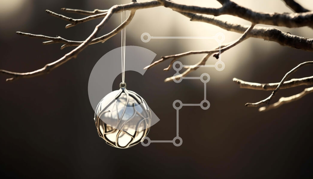 Intra Συλλεκτικό Ξύλινο Παζλ Plywood  4mm - Ασημένιο στολίδι που κρέμεται από κλαδί δέντρου Σε Ξύλινο Κουτί - Διαστάσεις Puzzle: 10x10 cm – 25 κομμάτια