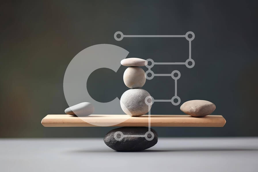 Intra Συλλεκτικό Ξύλινο Παζλ Plywood  4mm - Ζυγαριά ισορροπίας με τρεις πέτρες που αντιπροσωπεύουν τη σημασία της ισορροπίας στη ζωή Σε Ξύλινο Κουτί - Διαστάσεις Puzzle: 10x10 cm – 25 κομμάτια