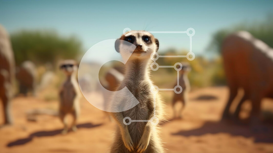 Σετ των 2 Intra Συλλεκτικό Ξύλινο Παζλ Plywood  4mm - Περίεργη Meerkat στην έρημο Σε Ξύλινο Κουτί - Διαστάσεις: 10x10 cm – 25 κομμάτια