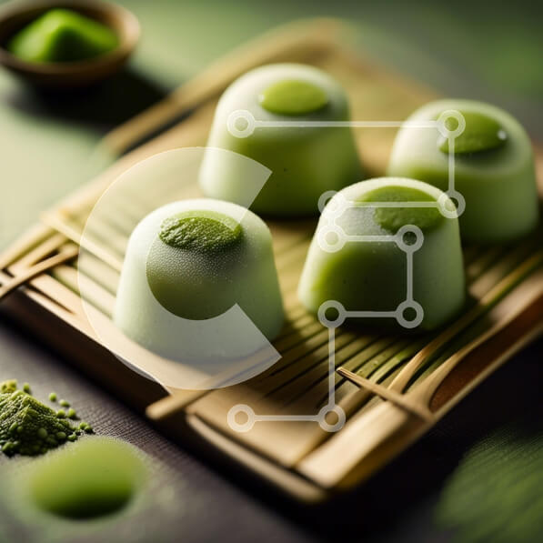 Σετ των 2 Intra Συλλεκτικό Ξύλινο Παζλ Plywood  4mm - Νόστιμα πράσινα κέικ με λευκό γλάσο σε δίσκο μπαμπού Σε Ξύλινο Κουτί - Διαστάσεις: 10x10 cm – 25 κομμάτια