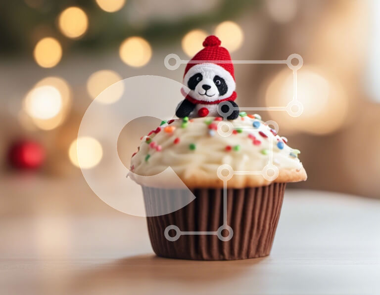 Σετ των 2 Intra Συλλεκτικό Ξύλινο Παζλ Plywood  4mm - Panda Cupcake με Κόκκινα και Λευκά Πασπαλίσματα Σε Ξύλινο Κουτί - Διαστάσεις: 10x10 cm – 25 κομμάτια