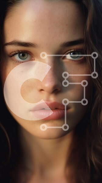 Intra Συλλεκτικό Ξύλινο Παζλ Plywood  4mm - Στούντιο Πορτρέτο μιας γυναίκας με μαύρο δερμάτινο μπουφάν και λευκό μπλουζάκι Σε Ξύλινο Κουτί - Διαστάσεις Puzzle: 10x10 cm – 25 κομμάτια