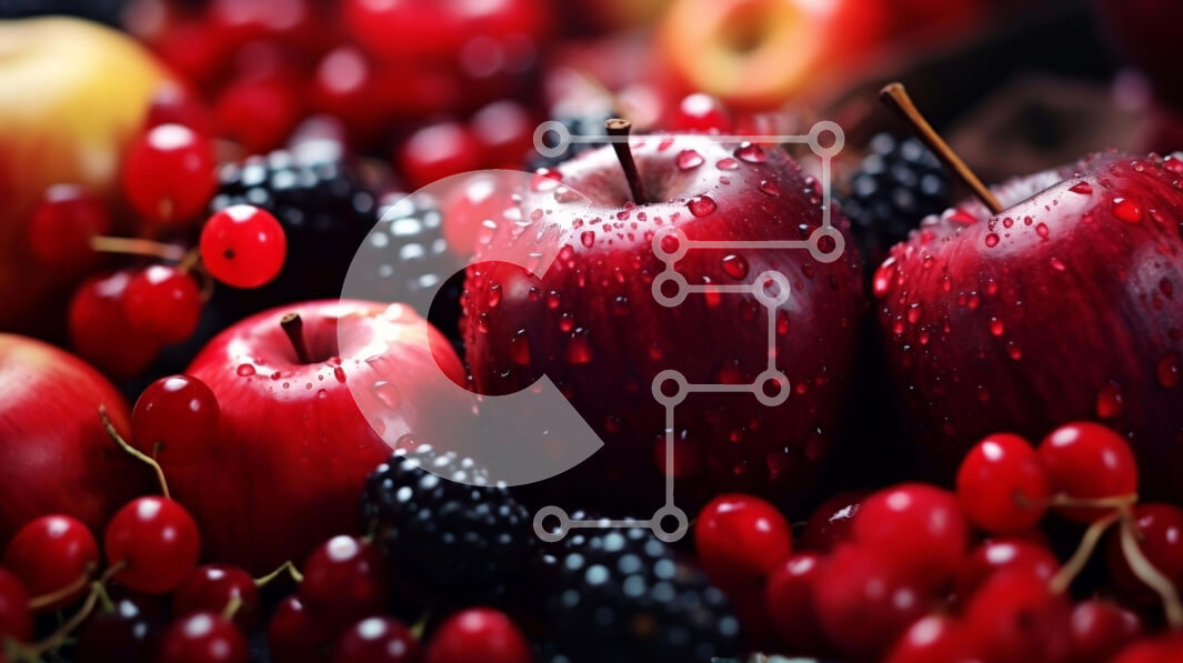 Σετ των 2 Intra Συλλεκτικό Ξύλινο Παζλ Plywood  4mm - Διάφορα φρέσκα φρούτα - Μήλα, βατόμουρα και σμέουρα Σε Ξύλινο Κουτί - Διαστάσεις: 10x10 cm – 25 κομμάτια