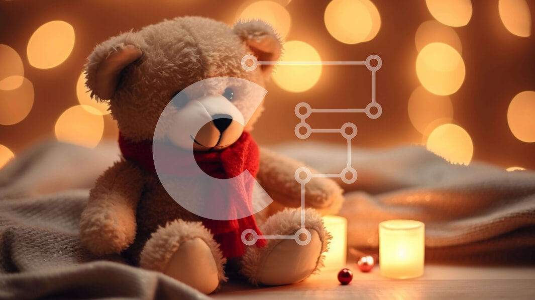 Intra Συλλεκτικό Ξύλινο Παζλ Plywood  4mm - Εορταστικό αρκουδάκι με κεριά στο τραπέζι Σε Ξύλινο Κουτί - Διαστάσεις: 10x10 cm – 25 κομμάτια