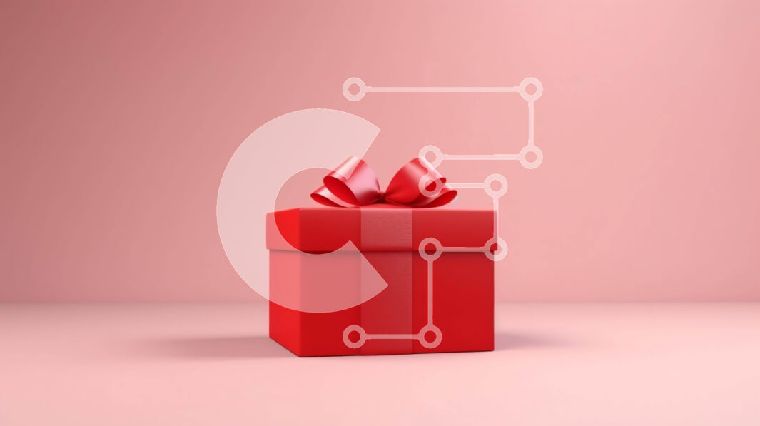 Intra Συλλεκτικό Ξύλινο Παζλ Plywood  4mm - Κόκκινο κουτί δώρου με κορδέλα σε υπόλευκο φόντο Σε Ξύλινο Κουτί - Διαστάσεις: 10x10 cm – 25 κομμάτια