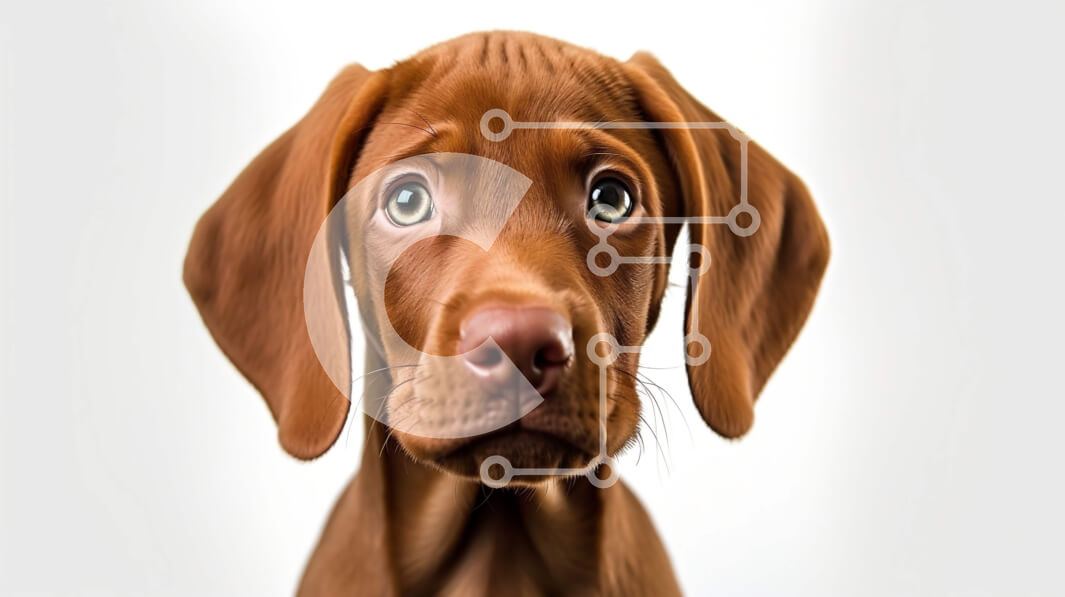 Σετ των 2 Intra Συλλεκτικό Ξύλινο Παζλ Plywood  4mm - Περίεργος καφέ σκύλος που κοιτάζει κατευθείαν την κάμερα Σε Ξύλινο Κουτί - Διαστάσεις: 10x10 cm – 25 κομμάτια