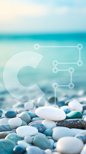 Σετ των 2 Intra Συλλεκτικό Ξύλινο Παζλ Plywood  4mm - Όμορφη εικόνα μιας παραλίας με λευκά βότσαλα και καθαρά νερά Σε Ξύλινο Κουτί - Διαστάσεις: 10x10 cm – 25 κομμάτια