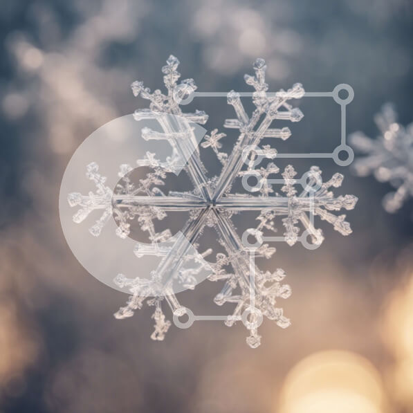 Intra Συλλεκτικό Ξύλινο Παζλ Plywood  4mm - Όμορφη νιφάδα χιονιού που επιπλέει στον αέρα Σε Ξύλινο Κουτί - Διαστάσεις: 10x10 cm – 25 κομμάτια