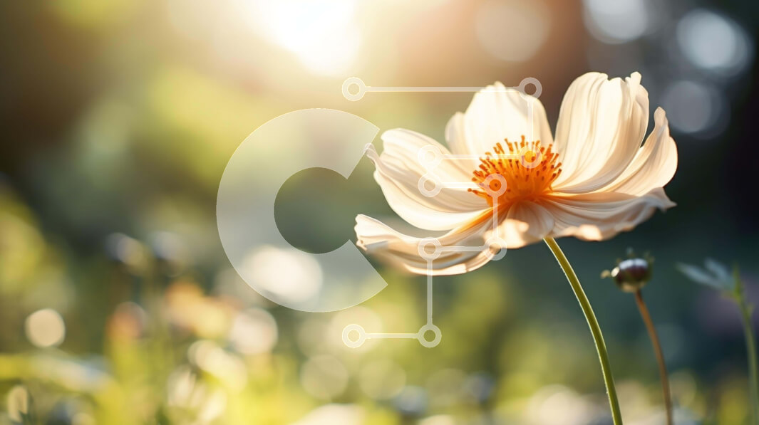 Intra Συλλεκτικό Ξύλινο Παζλ Plywood  4mm - Ανθισμένο λευκό λουλούδι στο χωράφι Σε Ξύλινο Κουτί - Διαστάσεις: 10x10 cm – 25 κομμάτια