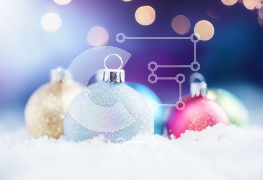 Intra Συλλεκτικό Ξύλινο Παζλ Plywood  4mm - Πολύχρωμα χριστουγεννιάτικα στολίδια στο χιόνι Σε Ξύλινο Κουτί - Διαστάσεις: 10x10 cm – 25 κομμάτια