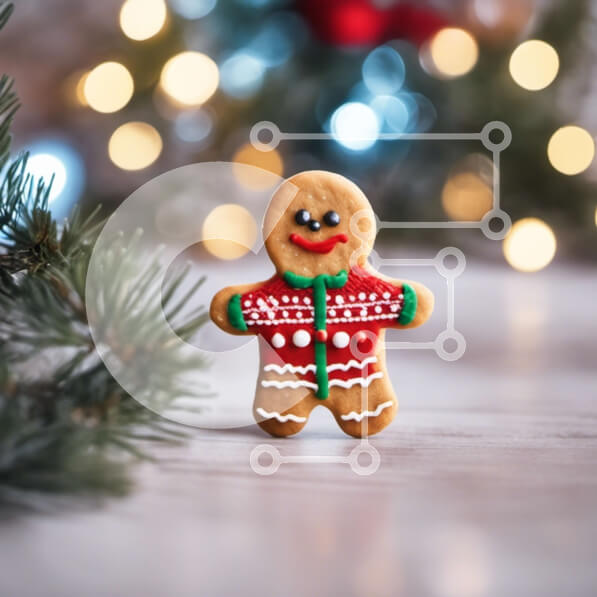 Intra Συλλεκτικό Ξύλινο Παζλ Plywood  4mm - Διακόσμηση με μελόψωμο και χριστουγεννιάτικο δέντρο Σε Ξύλινο Κουτί - Διαστάσεις: 10x10 cm – 25 κομμάτια