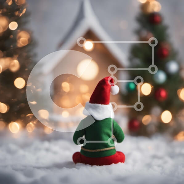 Intra Συλλεκτικό Ξύλινο Παζλ Plywood  4mm - Παιχνίδι Άγιος Βασίλης στο χιόνι Σε Ξύλινο Κουτί - Διαστάσεις: 10x10 cm – 25 κομμάτια