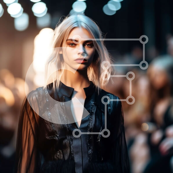 Σετ των 2 Intra Συλλεκτικό Ξύλινο Παζλ Plywood  4mm - Εκπληκτικό μαύρο φόρεμα με διάφανα πάνελ και βαθιά λαιμόκοψη στο μοντέλο Walking Runway Σε Ξύλινο Κουτί - Διαστάσεις: 10x10 cm – 25 κομμάτια