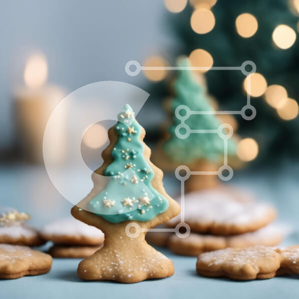 Σετ των 2 Intra Συλλεκτικό Ξύλινο Παζλ Plywood  4mm - Μπισκότα σε σχήμα χριστουγεννιάτικου δέντρου με κεριά Σε Ξύλινο Κουτί - Διαστάσεις: 10x10 cm – 25 κομμάτια