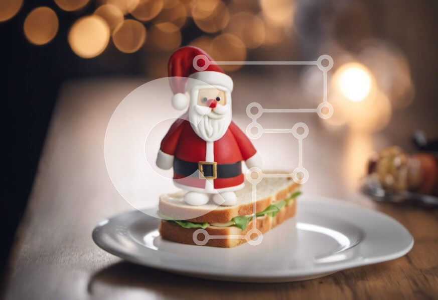 Intra Συλλεκτικό Ξύλινο Παζλ Plywood  4mm - Εορταστικό ειδώλιο Άγιου Βασίλη σε ένα σάντουιτς Σε Ξύλινο Κουτί - Διαστάσεις: 10x10 cm – 25 κομμάτια