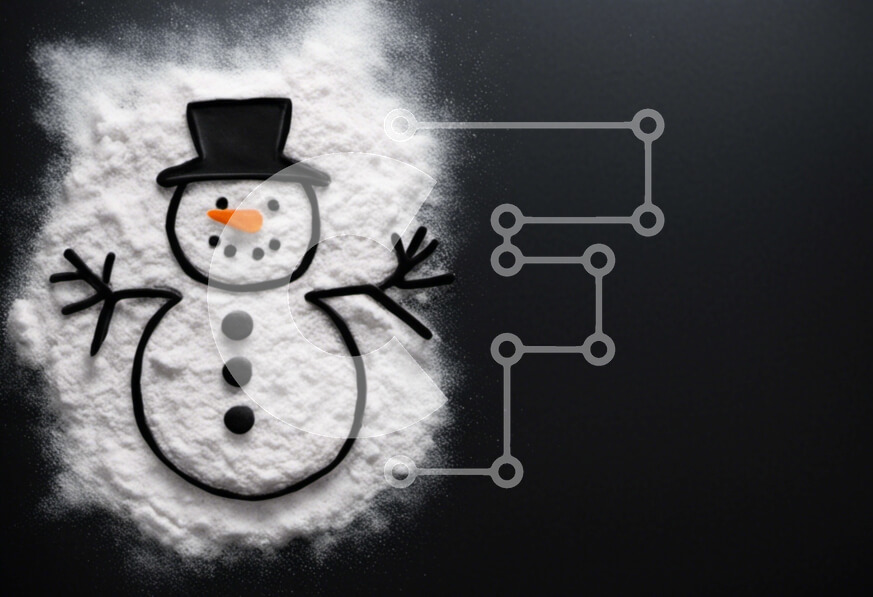 Intra Συλλεκτικό Ξύλινο Παζλ Plywood  4mm - Χειροποίητος χιονάνθρωπος από χιόνι σε σκόνη Σε Ξύλινο Κουτί - Διαστάσεις Puzzle: 10x10 cm – 25 κομμάτια