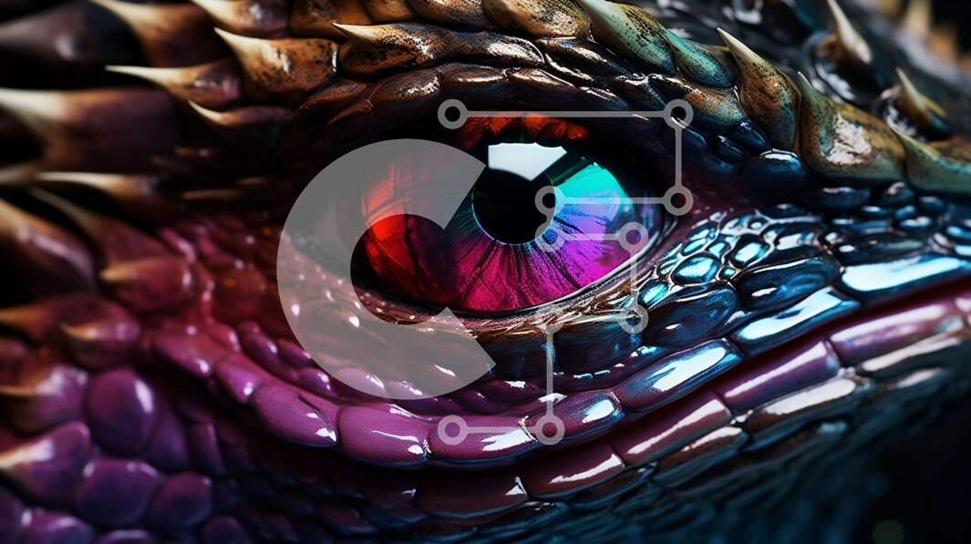 Σετ των 2 Intra Συλλεκτικό Ξύλινο Παζλ Plywood  4mm - Dragon's Eye - Κοντινή θέα με ζωηρά χρώματα Σε Ξύλινο Κουτί - Διαστάσεις: 10x10 cm – 25 κομμάτια