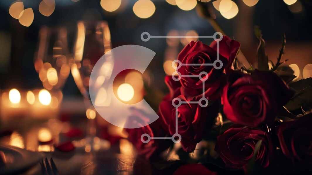 Σετ των 2 Intra Συλλεκτικό Ξύλινο Παζλ Plywood  4mm - Ρομαντικό τραπέζι με κόκκινα τριαντάφυλλα και κεριά Σε Ξύλινο Κουτί - Διαστάσεις: 10x10 cm – 25 κομμάτια