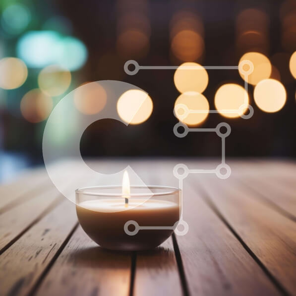 Intra Συλλεκτικό Ξύλινο Παζλ Plywood  4mm - Αναμμένο κερί σε ξύλινο τραπέζι Σε Ξύλινο Κουτί - Διαστάσεις Puzzle: 10x10 cm – 25 κομμάτια