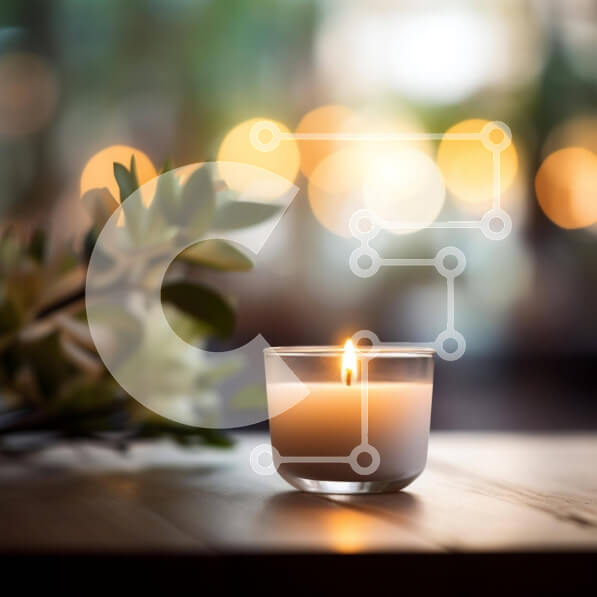 Intra Συλλεκτικό Ξύλινο Παζλ Plywood  4mm - Κερί περιβάλλοντος σε ξύλινο τραπέζι με φυσικό περιβάλλον Σε Ξύλινο Κουτί - Διαστάσεις Puzzle: 10x10 cm – 25 κομμάτια