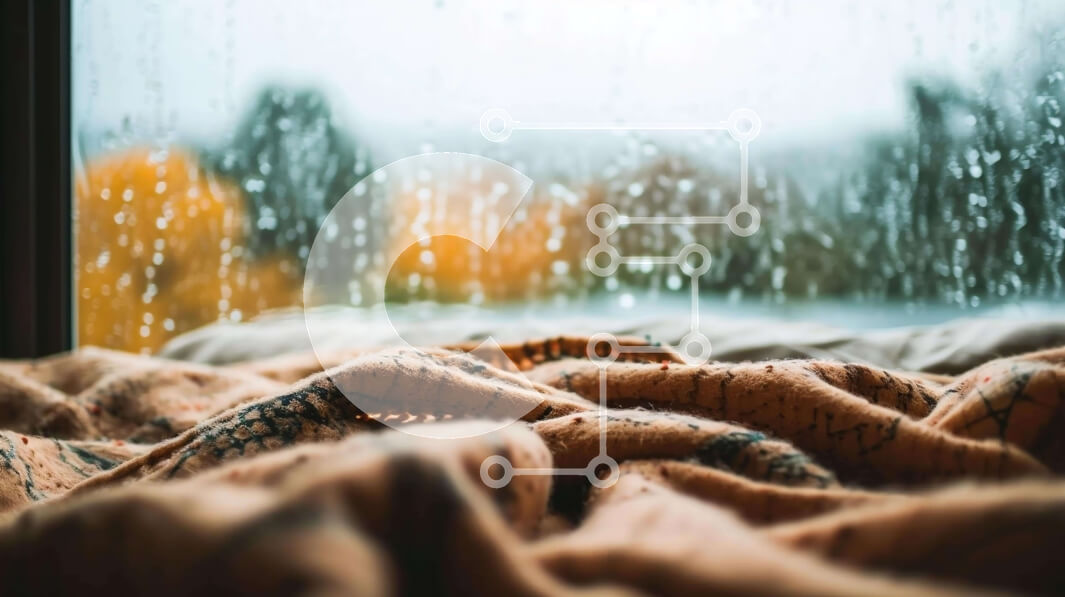 Intra Συλλεκτικό Ξύλινο Παζλ Plywood  4mm - Παράθυρο με σταγόνες βροχής και προστατευτική κουβέρτα Σε Ξύλινο Κουτί - Διαστάσεις Puzzle: 10x10 cm – 25 κομμάτια