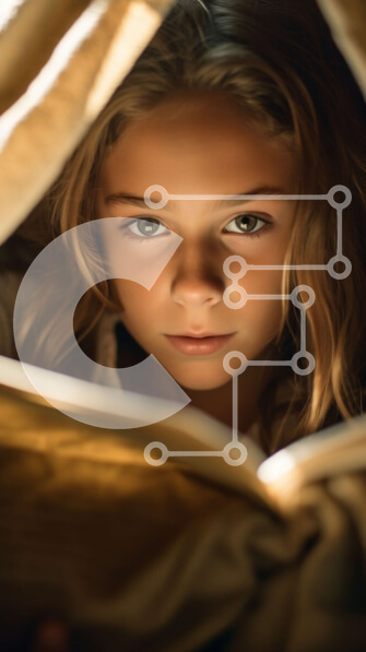 Intra Συλλεκτικό Ξύλινο Παζλ Plywood  4mm - Ζεστή εικόνα νεαρής κοπέλας που διαβάζει τον «Μυστικό Κήπο» κάτω από μια κουβέρτα Σε Ξύλινο Κουτί - Διαστάσεις Puzzle: 10x10 cm – 25 κομμάτια