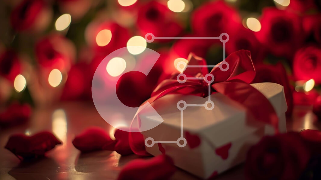 Intra Συλλεκτικό Ξύλινο Παζλ Plywood  4mm - Ιδιαίτερο δώρο τυλιγμένο με κόκκινη κορδέλα και τριαντάφυλλα Σε Ξύλινο Κουτί - Διαστάσεις: 10x10 cm – 25 κομμάτια