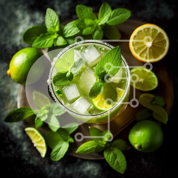 Σετ των 2 Intra Συλλεκτικό Ξύλινο Παζλ Plywood  4mm - Λαχταριστό κοκτέιλ Margarita με γαρνιτούρα λάιμ Σε Ξύλινο Κουτί - Διαστάσεις: 10x10 cm – 25 κομμάτια