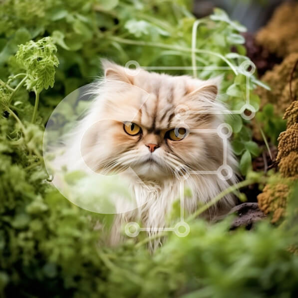 Intra Συλλεκτικό Ξύλινο Παζλ Plywood  4mm - Χαριτωμένη εικόνα μιας χνουδωτής λευκής γάτας με έντονα κίτρινα μάτια Σε Ξύλινο Κουτί - Διαστάσεις: 10x10 cm – 25 κομμάτια