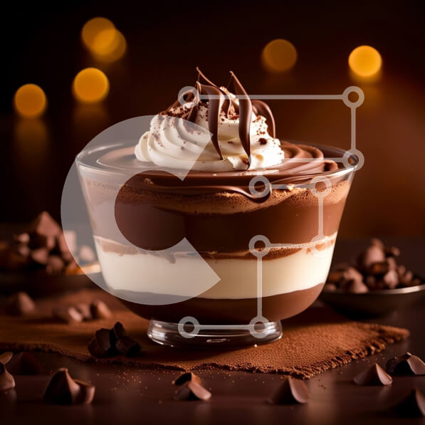 Σετ των 2 Intra Συλλεκτικό Ξύλινο Παζλ Plywood  4mm - Δελεαστική εικόνα κέικ λάβας σοκολάτας με σαντιγί Σε Ξύλινο Κουτί - Διαστάσεις: 10x10 cm – 25 κομμάτια