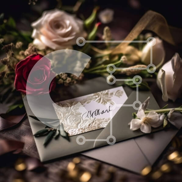 Intra Συλλεκτικό Ξύλινο Παζλ Plywood  4mm - Όμορφη κοντινή όψη του κομψού προσκλητηρίου γάμου σε ένα ξύλινο τραπέζι Σε Ξύλινο Κουτί - Διαστάσεις: 10x10 cm – 25 κομμάτια