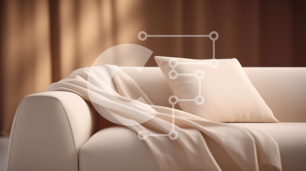 Intra Συλλεκτικό Ξύλινο Παζλ Plywood  4mm - Μοντέρνος λευκός δερμάτινος καναπές με μπεζ κουβέρτα Σε Ξύλινο Κουτί - Διαστάσεις Puzzle: 10x10 cm – 25 κομμάτια