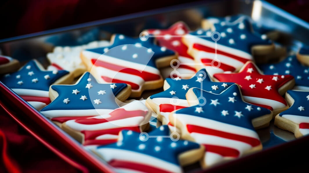 Σετ των 2 Intra Συλλεκτικό Ξύλινο Παζλ Plywood  4mm - Διακοσμημένα μπισκότα σε σχήμα αστεριού και σημαίας σε πατριωτικό δοχείο Σε Ξύλινο Κουτί - Διαστάσεις: 10x10 cm – 25 κομμάτια