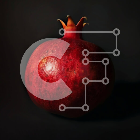 Σετ των 2 Intra Συλλεκτικό Ξύλινο Παζλ Plywood  4mm - Κόκκινο ρόδι σε μαύρο φόντο Σε Ξύλινο Κουτί - Διαστάσεις: 10x10 cm – 25 κομμάτια