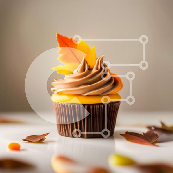 Σετ των 2 Intra Συλλεκτικό Ξύλινο Παζλ Plywood  4mm - Λαχταριστό Cupcake σοκολάτας με κάλυμμα φθινοπώρου Σε Ξύλινο Κουτί - Διαστάσεις: 10x10 cm – 25 κομμάτια