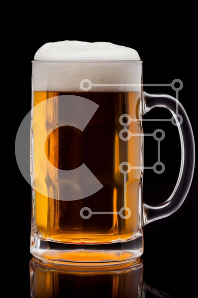 Σετ των 2 Intra Συλλεκτικό Ξύλινο Παζλ Plywood  4mm - Γυάλινη κούπα γεμάτη μπύρα σε μαύρο φόντο Σε Ξύλινο Κουτί - Διαστάσεις: 10x10 cm – 25 κομμάτια